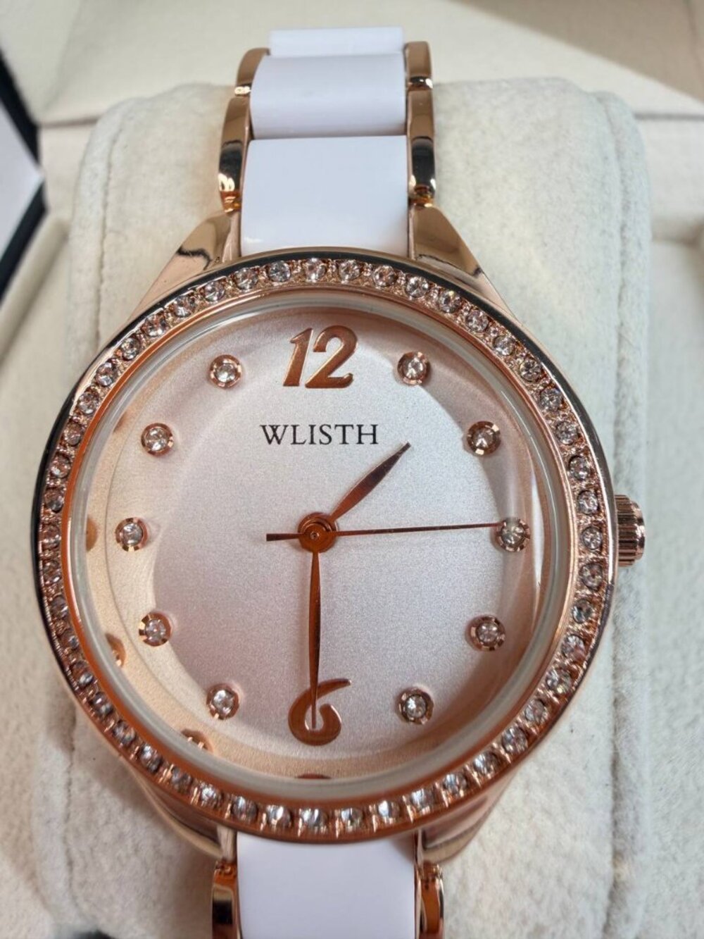 WLISTH Women’s Watch – Rose Gold & White Crystal Accent - Picture 4 of 16